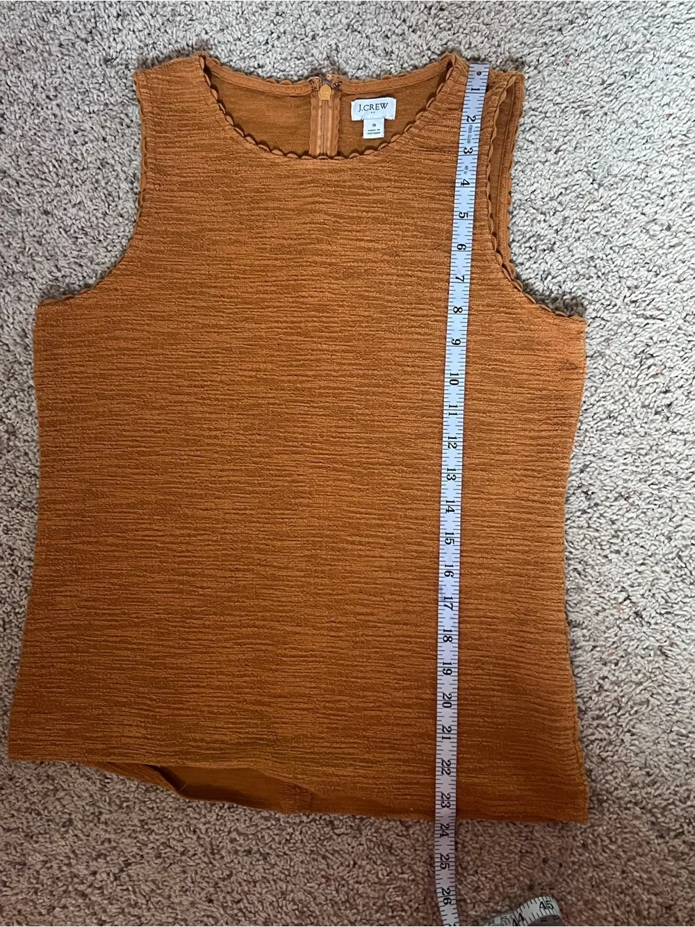 J. Crew Sleeveless Textured Tank - Orange/yellow